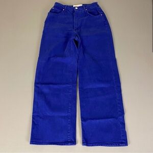 MOTHER SUPERIOR High Waist Tunnel Vision Wide Leg Jean Deep Ultramarine Blue 28